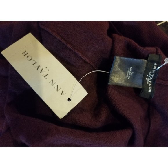 Ann Taylor Size L Wine Colored Cardigan - Picture 3 of 8